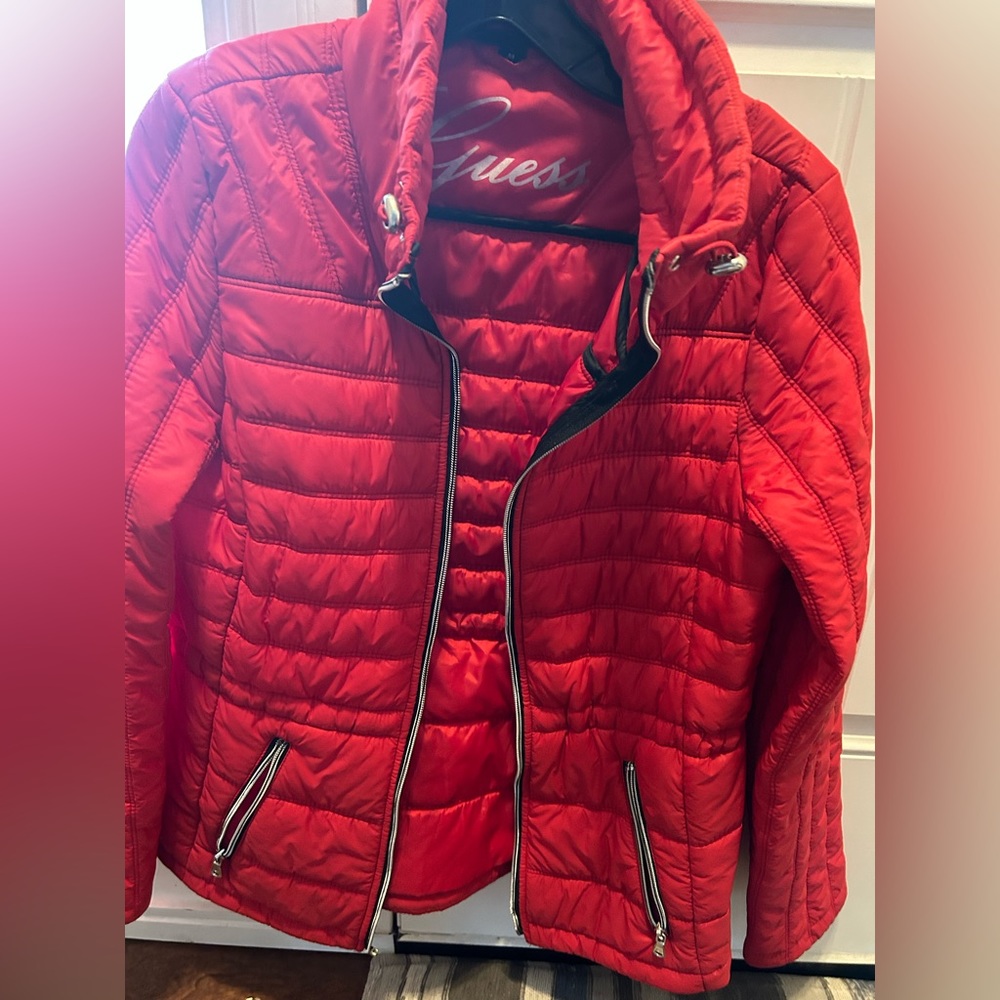 Guess Women’s Red Size M Puffer Jacket - Picture 5 of 8